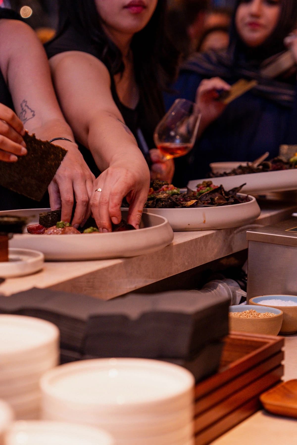 Sushi service at a 3Fils private event