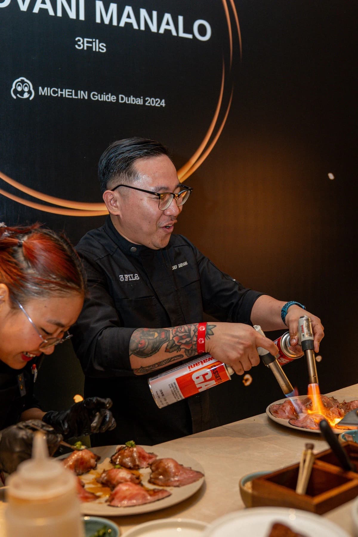 Plates being prepared at a 3Fils catered event